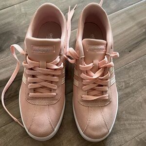 Adidas pink suede shoes brand new without the tags